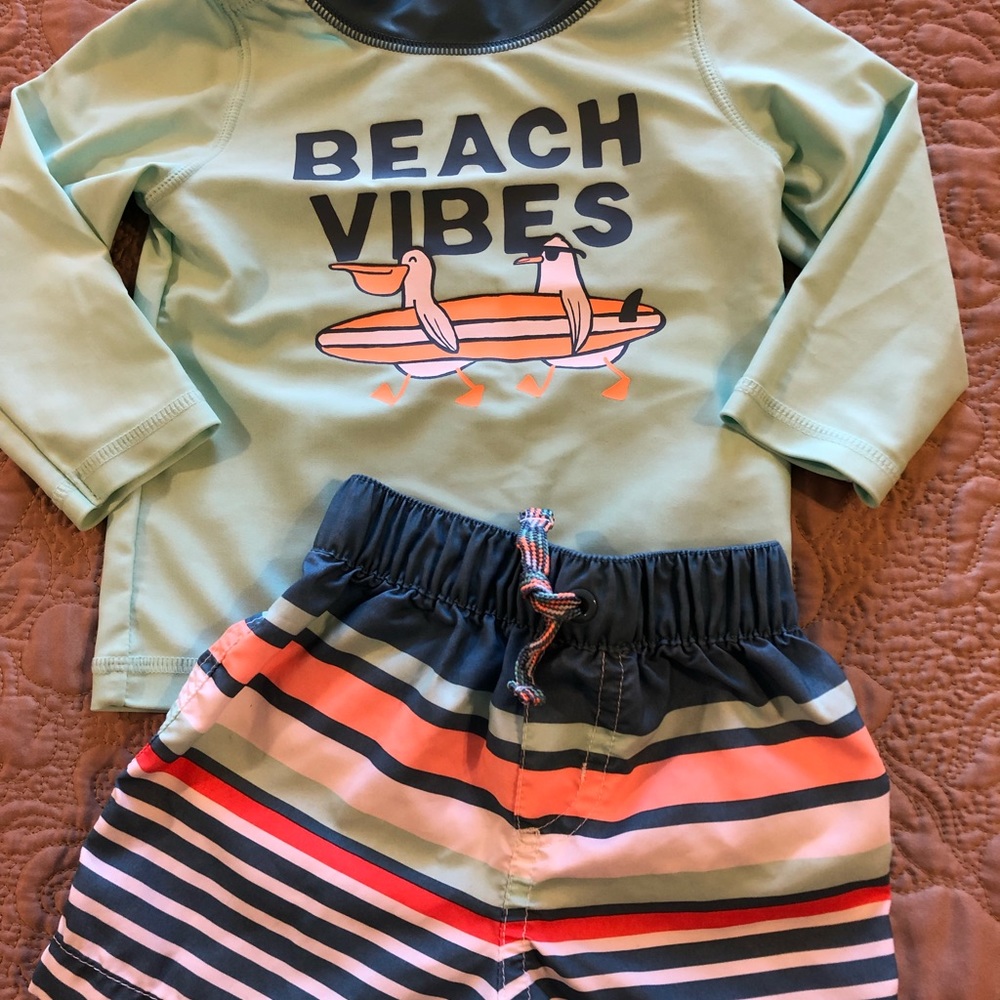 Beach Vibes Rashguard and Swimtrunk Swimwear - Picture 2 of 6